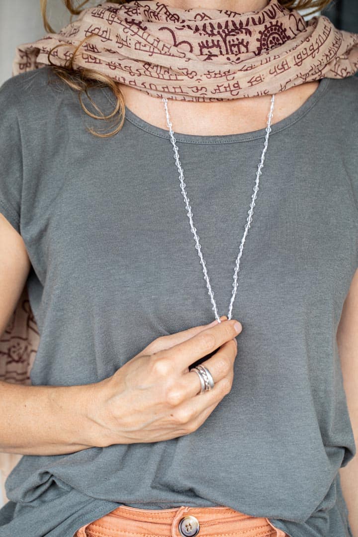 Hand Knotted Mala - Clear Quartz - Image 3