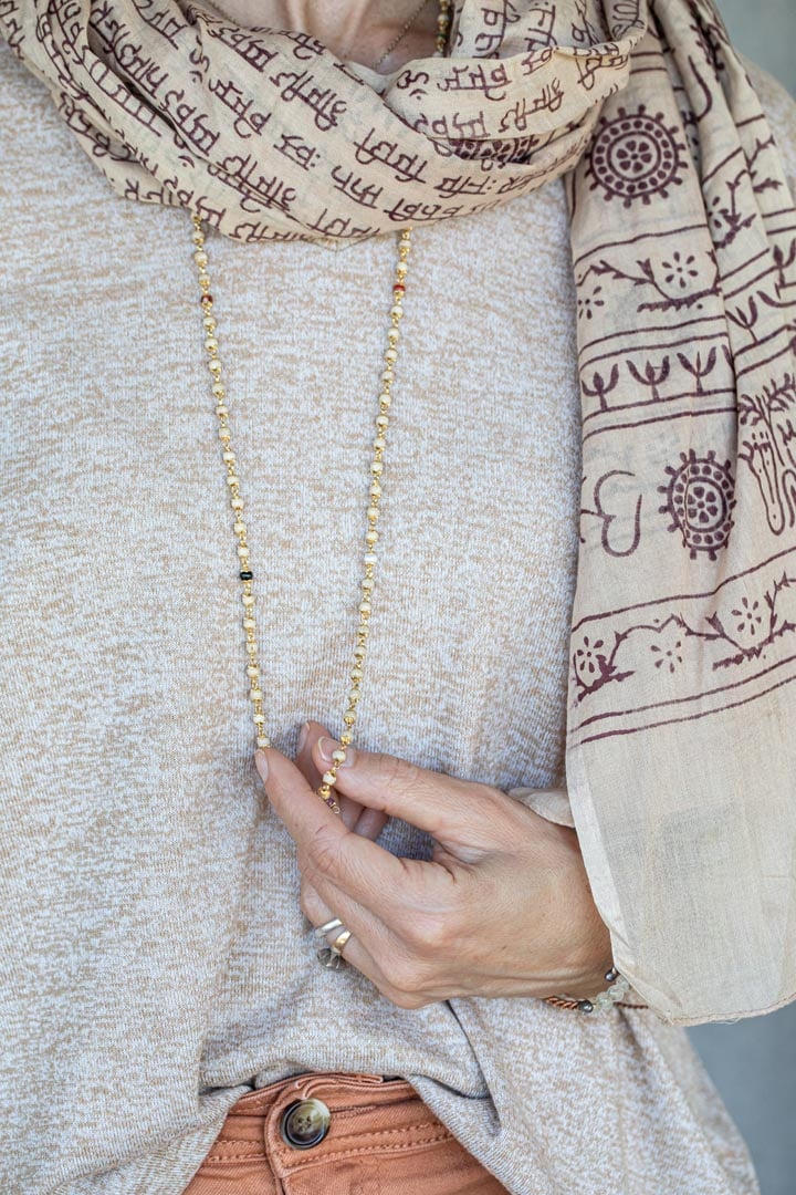 Golden Navratna Mala with Tulsi - Image 2