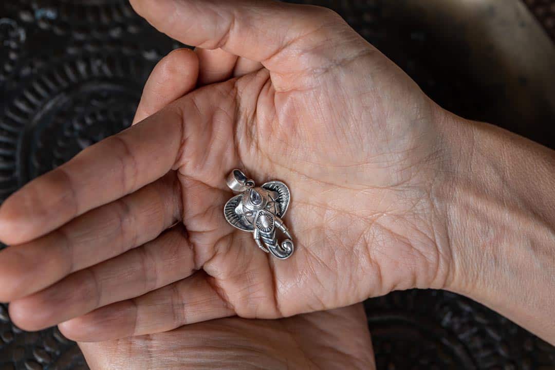 Ganesha Sterling Silver Pendant - Large